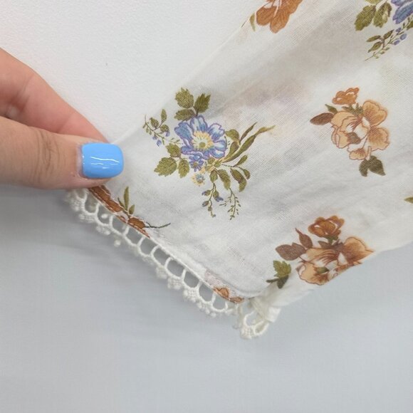 Zara Boho Floral Crochet Top Womens XS Cottagecore Fairy Romantic Blouse NWT - Picture 7 of 16